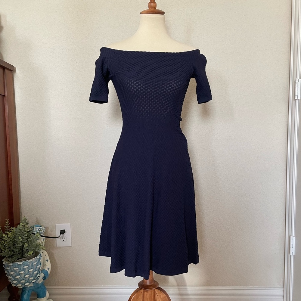 Navy Michael Kors off the shoulder dress